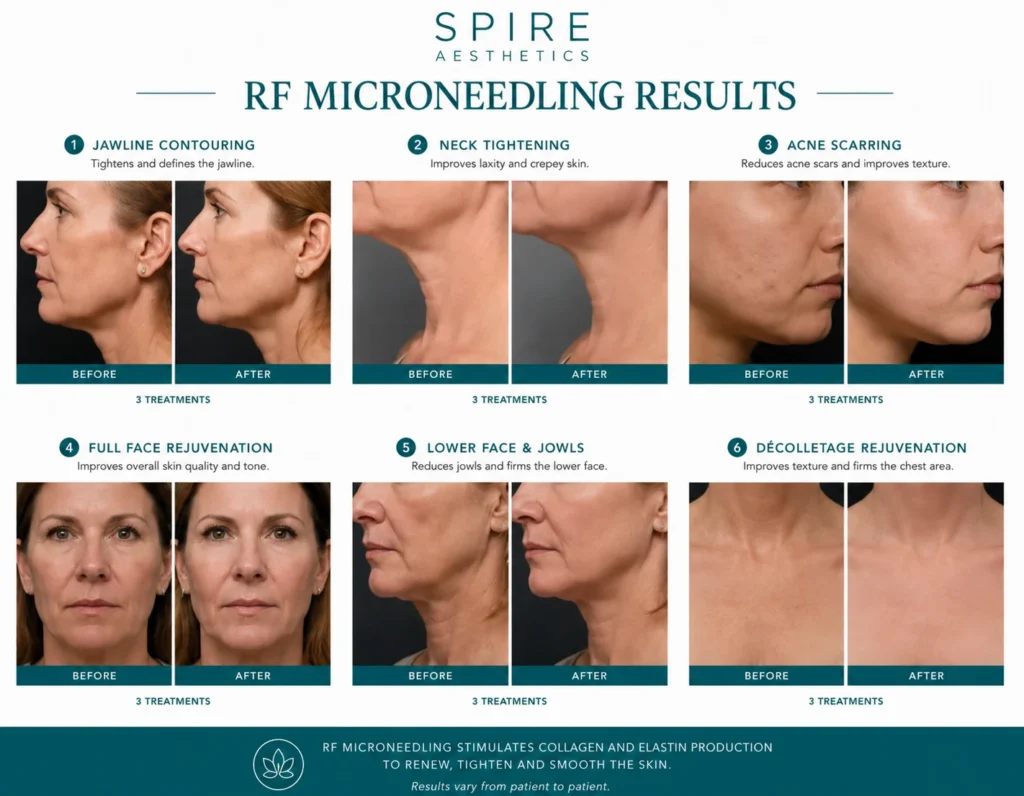 RF Microneedling Skin tightening Corstorphine results